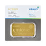 Umicore 100 gram goudbaar met certificaat