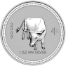 Zeldzaam: 1 troy ounce zilver Lunar Series I - Jaar van de os 2009