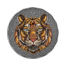 2 troy ounce zilveren munt Mandala Tijger antieke afwerking 2022