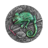3 troy ounce zilveren munt Geweldige Dieren Kameleon - antieke afwerking 2021